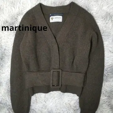 [martinique] 울 100% 벨트 포함 가디건 숏 기장