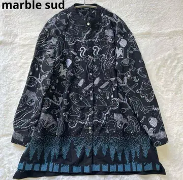 마블슈드 튜닉 블라우스 긴팔 셔츠