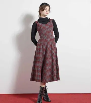 새상품 뷔스티에 체크 원피스/an another angelus