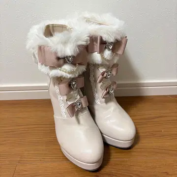 마시로 아리스 시마무라 콜라보 부츠 핑크 L 미사용 새상품 양산형 귀여운