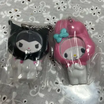 얼굴 부착 키링 마이멜로디 & 쿠로미 캡슐 토이 세트