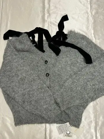 Chico 벨로아 리본 루즈 니트 가디건