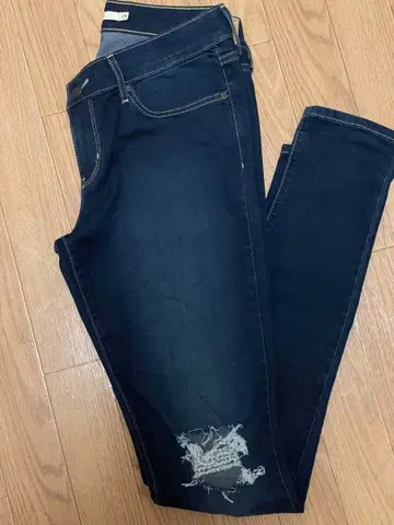 LEVI'S 711 데미지 가공 스키니 데님 다크 블루