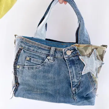 데님 리메이크 미니 토트백 / 여성용 남성용 선물