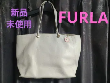 미사용 새상품! FURLA 화이트 토트 수납 가방, 설명서, 참 포함