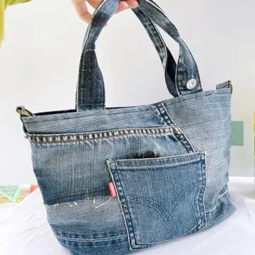 데님 리메이크 미니 토트백 / 여성용 남성용 선물