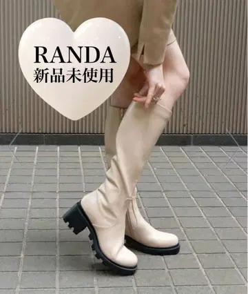 [ RANDA ] 새상품 스트레치 트랙 밑창 롱 부츠 정가 14,960엔