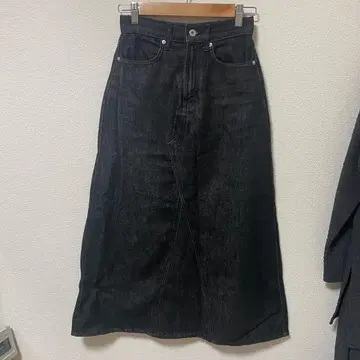 인기!! 무인양품 나무 열매로 만든 카포크 혼방 데님 A라인 스커트