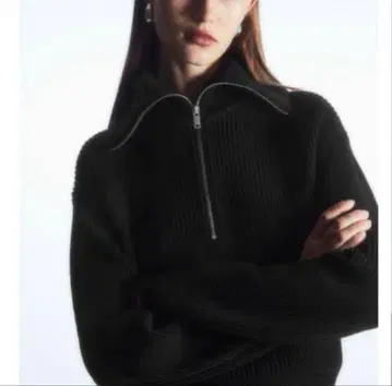 COS 코스 하프 지퍼 니트 블랙