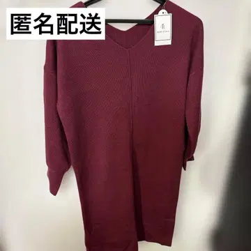 버건디 니트 원피스 F 사이즈