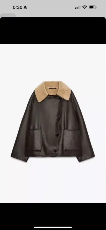 ZARA 브라운 인조 가죽 자켓