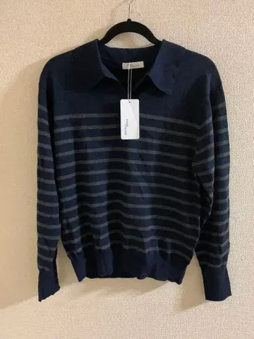 미사용 STATE OF MIND 스키퍼 니트 긴팔 네이비 보더