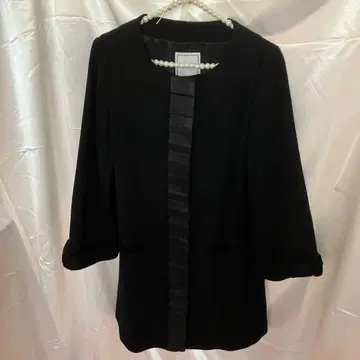 Anatelier 블랙 양모 60% 따뜻한 테일러드 자켓 36