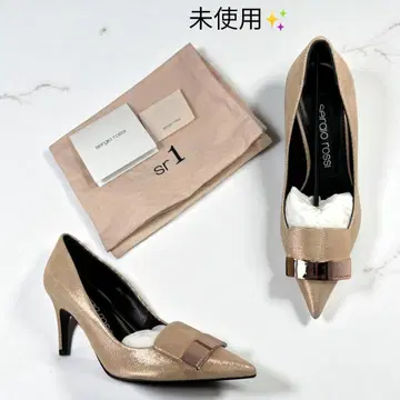 초 레어템 세르지오로시 SR1 메탈 플레이트 핑크 베이지 36 23cm