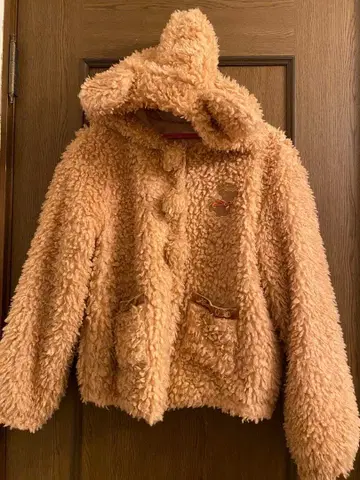 시크릿허니 곰 귀 후드 부착 자켓 핑크