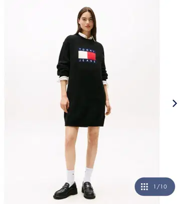 이번 시즌 신상 종이 택 포함 TOMMY 플래그 스웨터 원피스