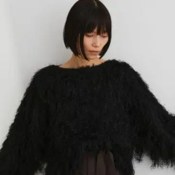 STYLEMIXER 헤어 리프 프린지 니트