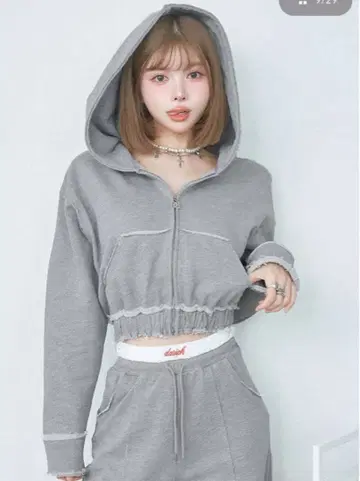 다리치 dd 지퍼 후드 맨투맨 ( GRY )