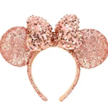 미니 스팽글 머리띠 핑크 골드