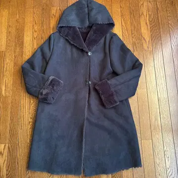 PREFERIR 후드 부착 무스탕 코트