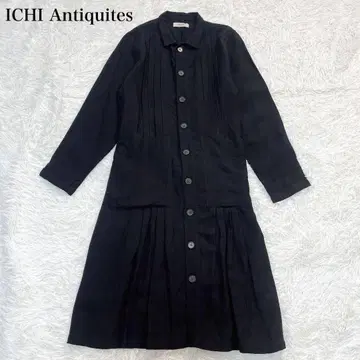 이치 앤티크스 린넨 100% 플리츠 원피스 벨트 턱