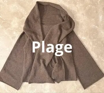 새상품급 Plage 머플러 포함 고급 알파카 울 니트 브라운