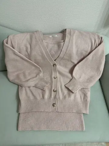 SNIDEL 핑크 가디건 세트