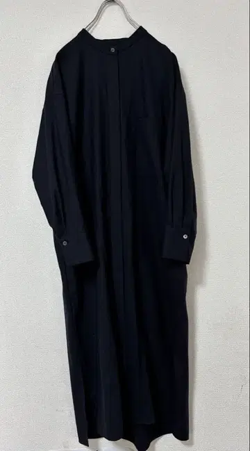 1er arrondissement 밴드 카라 셔츠 원피스 네이비