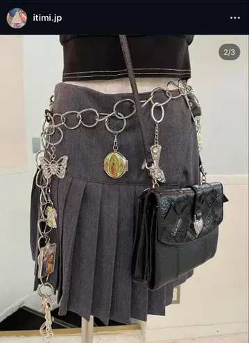 실버 체인 벨트 참 포함