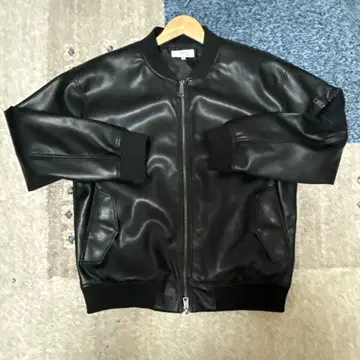 ABAHOUSE 블랙 인조 가죽 자켓 46