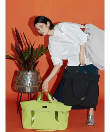 라임 그린 토트백 언리드