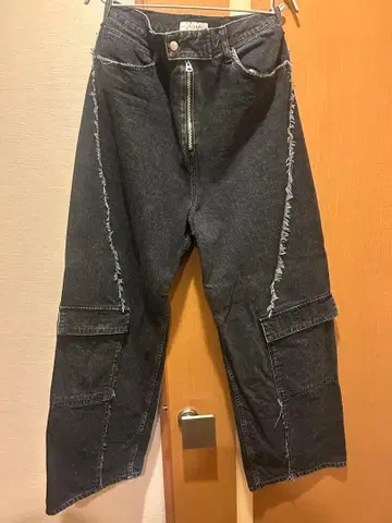 jieda 카고 데님 프린지 가공 사이즈 1