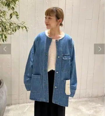 [새상품급] 차오패닉 티피 데님 노카라 자켓 프리 사이즈