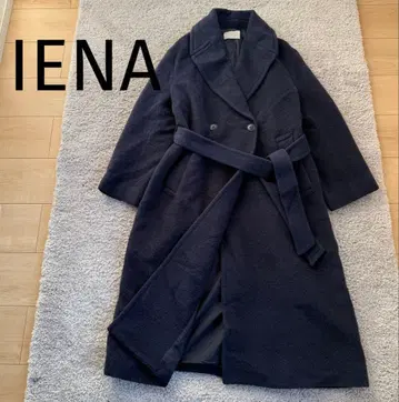 IENA 알파카 샤기 W 앞 코트 네이비