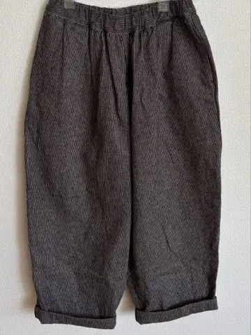 ICHI 이치 스트라이프 이지 팬츠 가우초 팬츠 코튼 린넨