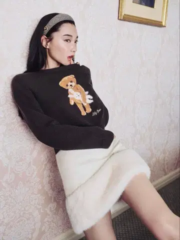 UsagiOnline 한정판 FURFUR 아이보리 퍼 미니 스커트