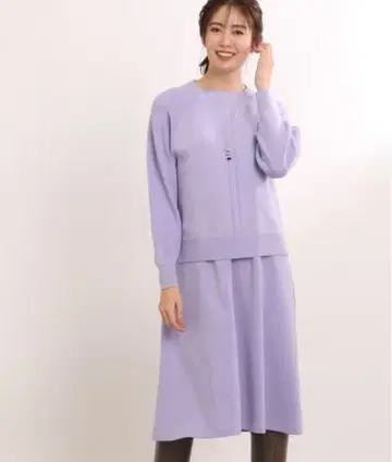리플렉트 라벤더 니트 원피스 셋업