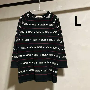 MCM 레제르 총 패턴 니트 스웨터 L 일본제 레어 로고