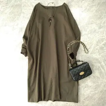 454 23구 울 박스 실루엣 롱 원피스 빅 사이즈 50