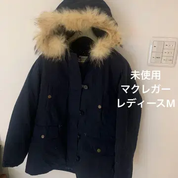 미사용 여성용 M 네이비 모즈 코트 퍼 맥그리거