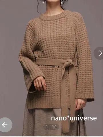 새상품 택 포함 [nano universe] 벨트 와플 풀오버 니트