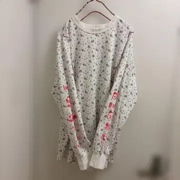 치일라보 와플 티셔츠 꽃무늬 핑크