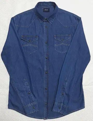 ARMANI JEANS 블루 데님 셔츠 사이즈 L