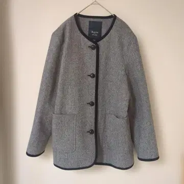 새상품급 KEITH 노카라 코트 트위드 그레이 사이즈 40