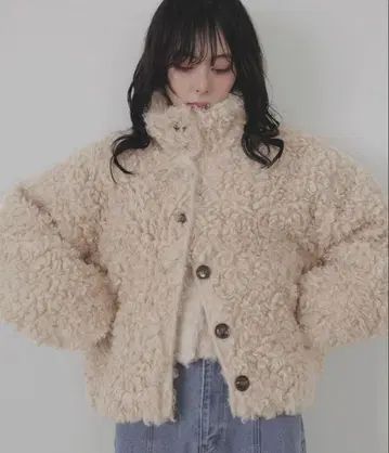 LIAN 푸들 퍼 블루종 아이보리