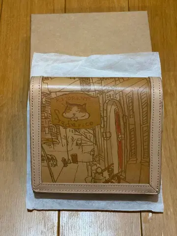 미사용 새상품 맨해트너즈 이단 접이식 지갑 고양이