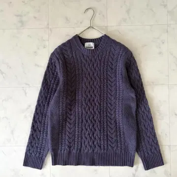 유나이티드 애로우즈 케이블 니트 해밀턴 울 그린 라벨 따뜻함