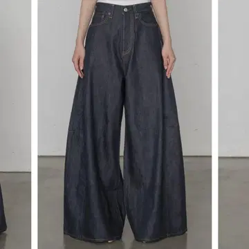 새상품 HYKE 하이크 DENIM SUPER WIDE LEG JEANS