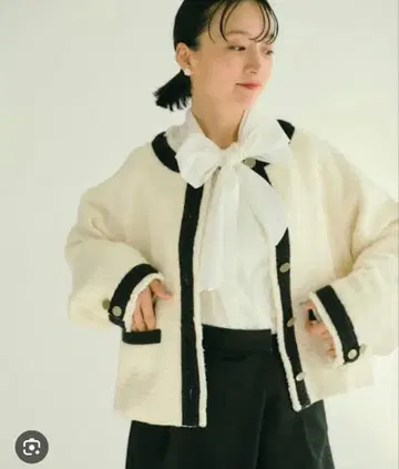 코튼 트위드 숏 자켓