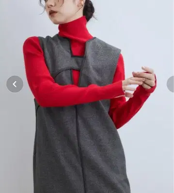 2WAY MIX 트위드 오버롤 스커트